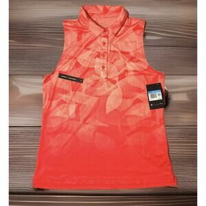 Nike Dry Fairway Print Polo Shirt Floral Red Womens Medium New Fast Ship